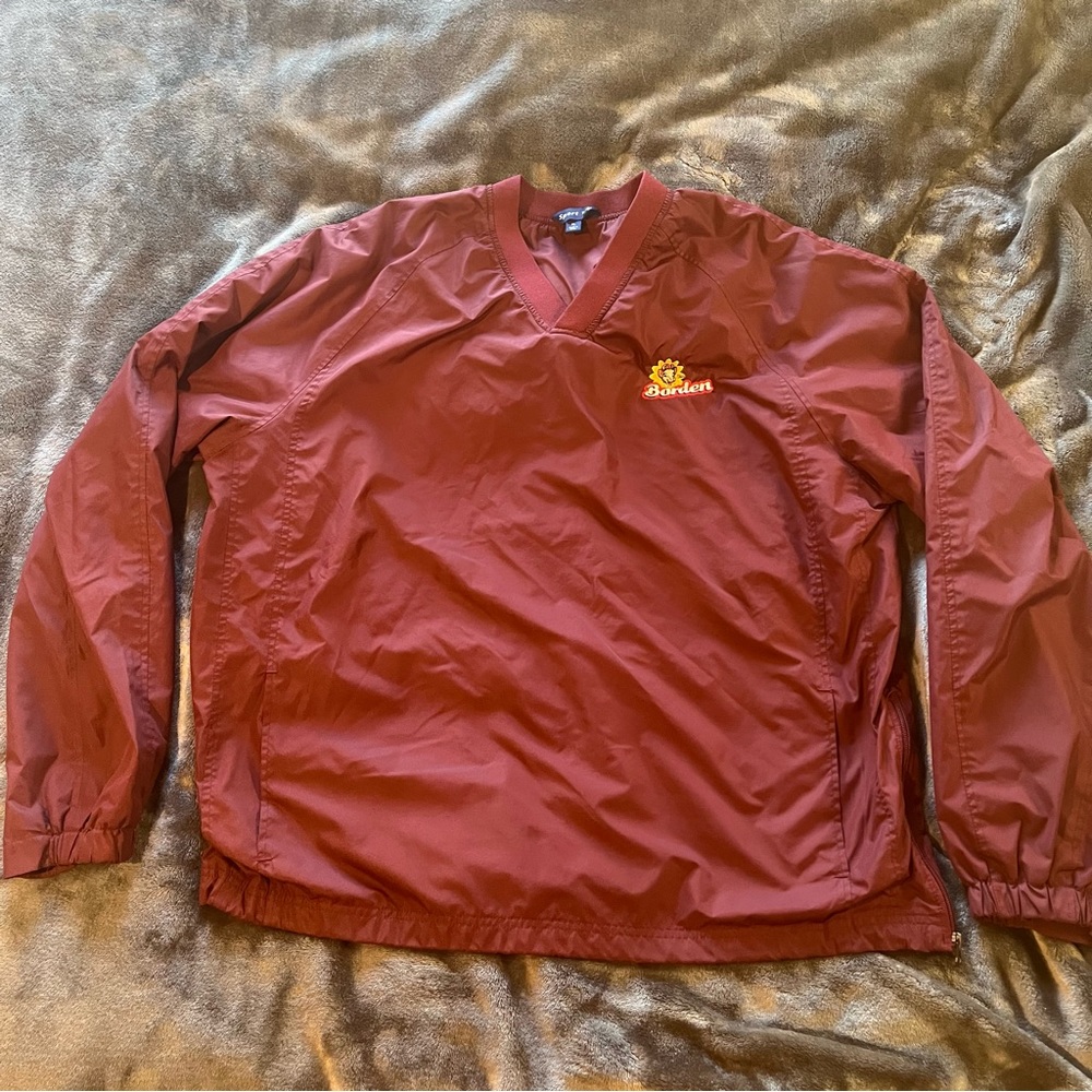 Sport-Tek Red Solid V-Neck Long Sleeve Embroidered Borden Jacket Adult Sz XL